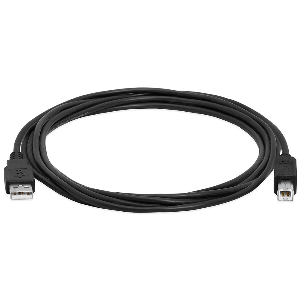 USB 2.0 A Male To B Male Cable - 10 Feet Black